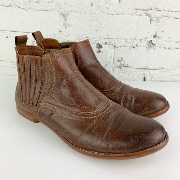 ROAN Bed Stu Vie Chelsea Ankle Booties Brown Leather 8 - Picture 1 of 15